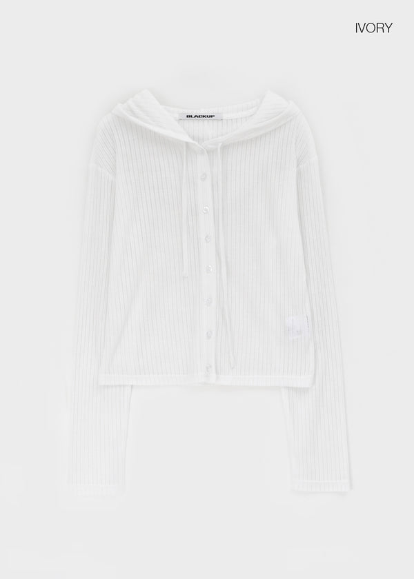 [MADE] Daema Summer Sheer Ribbed Hooded Cardigan