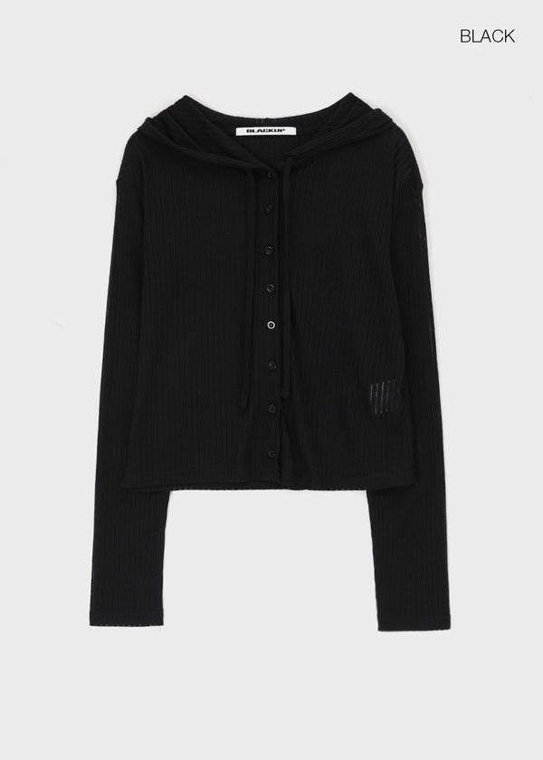 [MADE] Daema Summer Sheer Ribbed Hooded Cardigan