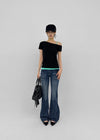 Temto Washed Low-rise Bootcut Denim Pants