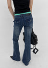 Temto Washed Low-rise Bootcut Denim Pants