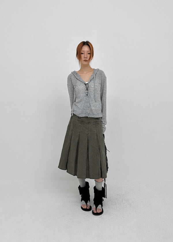 [MADE] Daema Summer Sheer Ribbed Hooded Cardigan