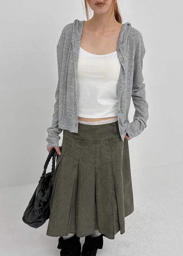 [MADE] Daema Summer Sheer Ribbed Hooded Cardigan