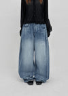 Comting Tab Pintuck Wide Denim Pants