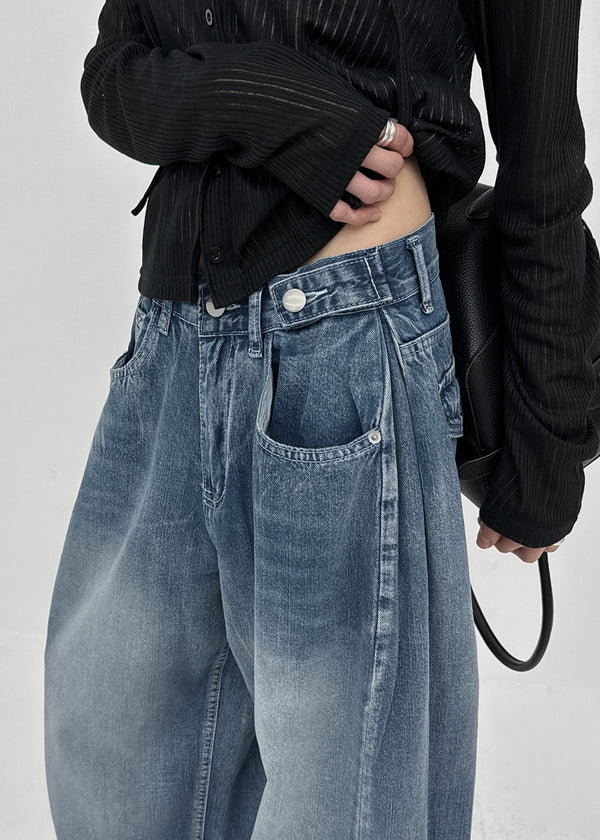 Comting Tab Pintuck Wide Denim Pants