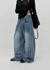 Comting Tab Pintuck Wide Denim Pants