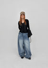 Comting Tab Pintuck Wide Denim Pants