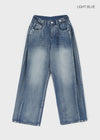 Comting Tab Pintuck Wide Denim Pants