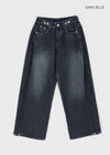 Comting Tab Pintuck Wide Denim Pants