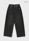 Comting Tab Pintuck Wide Denim Pants