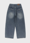 Comting Tab Pintuck Wide Denim Pants