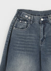 Comting Tab Pintuck Wide Denim Pants