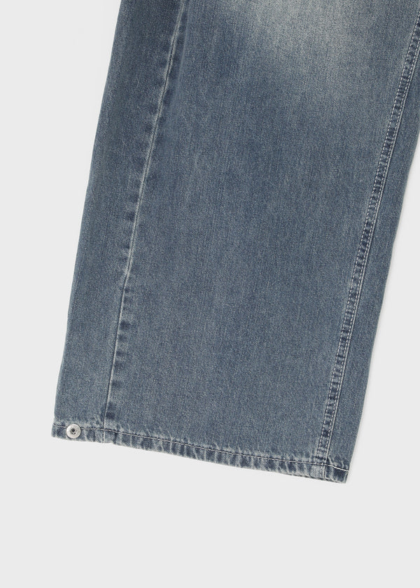 Comting Tab Pintuck Wide Denim Pants