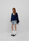 Kb Back Pocket Denim Mini Skirt Pants