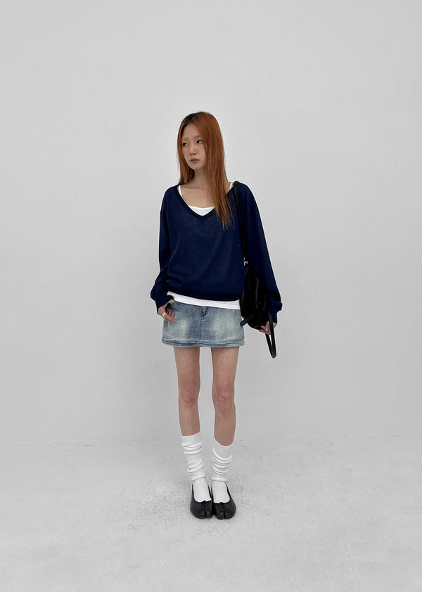 [MADE] Seir Sheer Linen V-Neck Knit