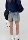 Kb Back Pocket Denim Mini Skirt Pants