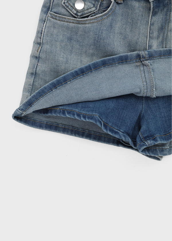 Kb Back Pocket Denim Mini Skirt Pants