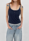 Flobin Button Layered Sleeveless (Built-in Cap)