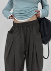 (UNISEX) Eiko Pintuck Wide Elastic Waist Pants