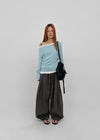 (UNISEX) Eiko Pintuck Wide Elastic Waist Pants