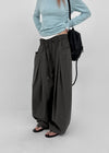 (UNISEX) Eiko Pintuck Wide Elastic Waist Pants