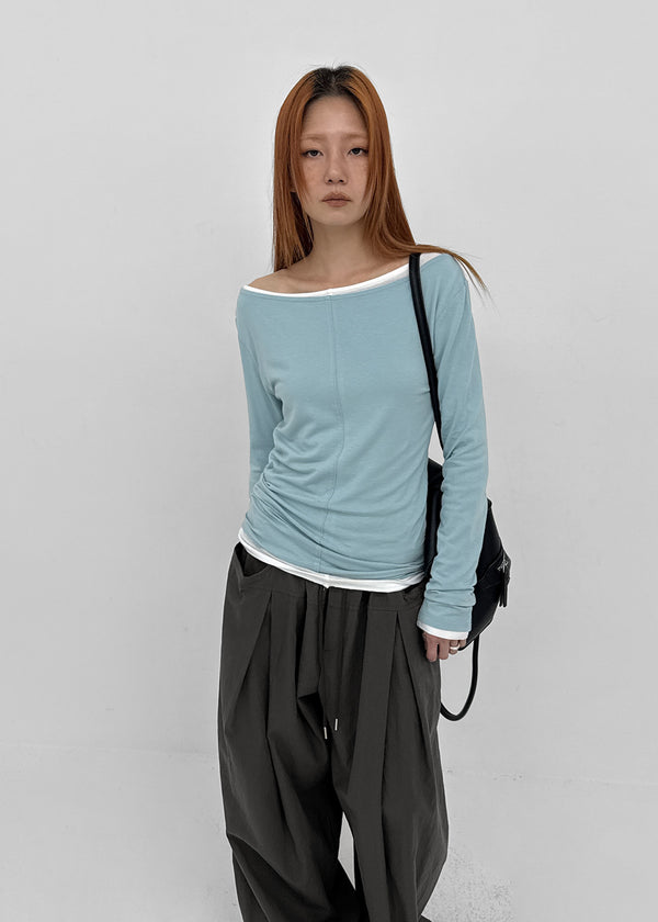 [MADE] Baemy Tencel Panel Long Sleeve Top