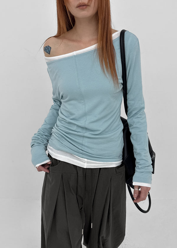 [MADE] Baemy Tencel Panel Long Sleeve Top