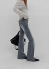 Loctong Hip-dip Washed Bootcut Denim Pants