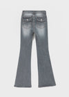 Loctong Hip-dip Washed Bootcut Denim Pants