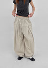 (UNISEX) Eiko Pintuck Wide Elastic Waist Pants