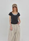 [MADE] Pieta Halter Layered Short-Sleeve Tee (Modal 38%)