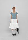 Concoa Banding Flare Midi Skirt