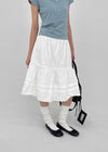 Concoa Banding Flare Midi Skirt
