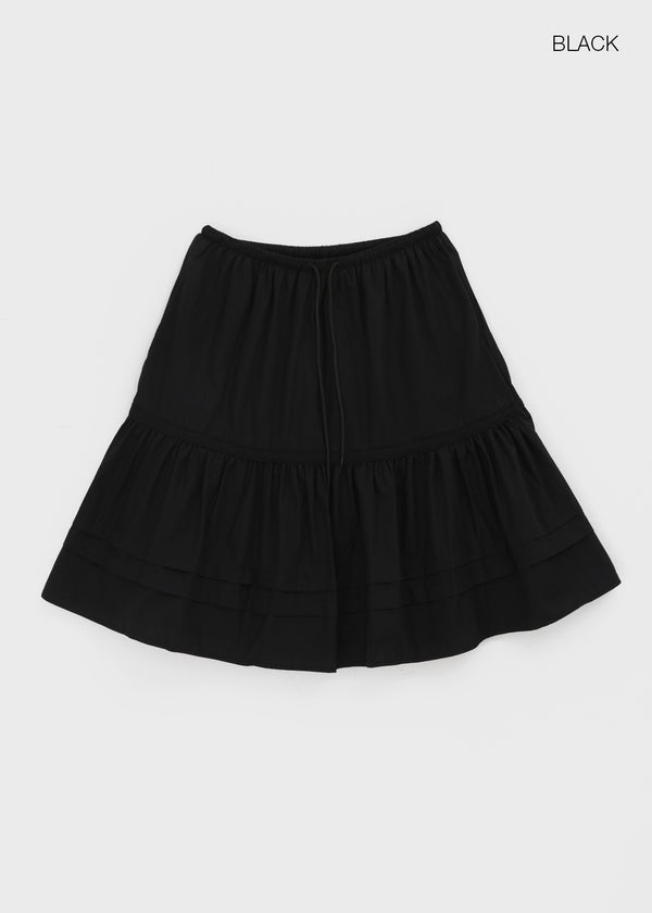 Concoa Banding Flare Midi Skirt