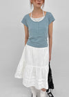 [MADE] Pieta Halter Layered Short-Sleeve Tee (Modal 38%)