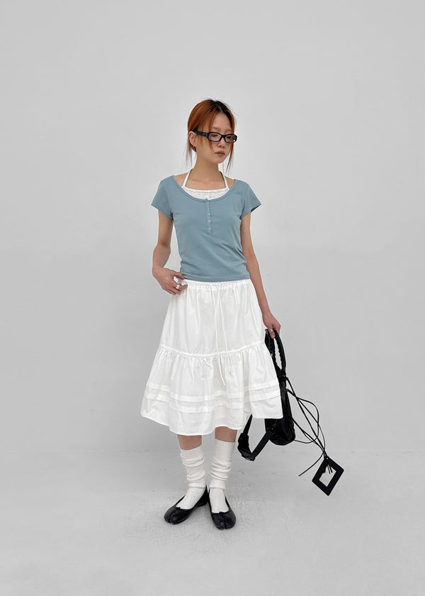 [MADE] Pieta Halter Layered Short-Sleeve Tee (Modal 38%)