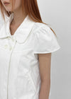 Pohens Button Collar Short Sleeve Jacket