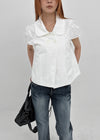 Pohens Button Collar Short Sleeve Jacket