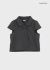 Pohens Button Collar Short Sleeve Jacket