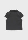 Pohens Button Collar Short Sleeve Jacket