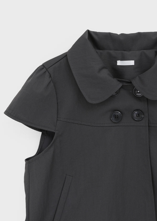 Pohens Button Collar Short Sleeve Jacket