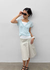 Yantise Cotton Banding Midi Skirt