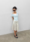 Yantise Cotton Banding Midi Skirt