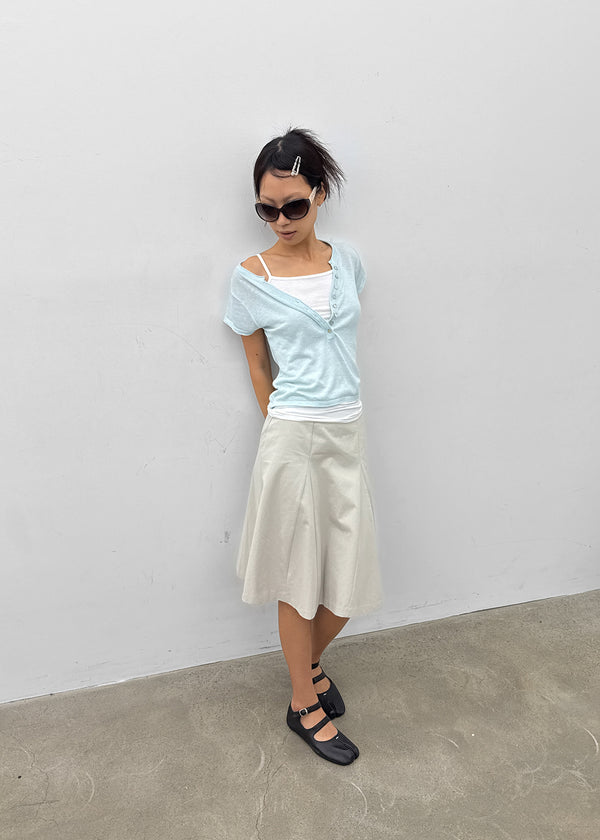Yantise Cotton Banding Midi Skirt