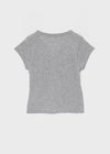 Shadin Button V-sleeve Short Sleeve Knit