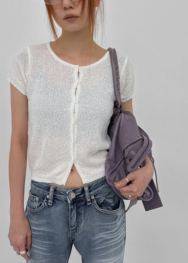 [MADE] Tomiel Boucle Short-Sleeve Knit Cardigan
