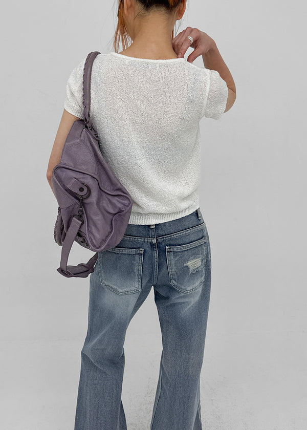 [MADE] Tomiel Boucle Short-Sleeve Knit Cardigan