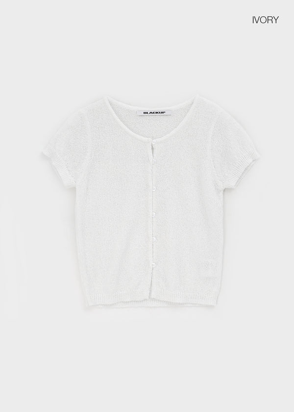 [MADE] Tomiel Boucle Short-Sleeve Knit Cardigan