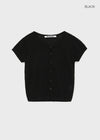 [MADE] Tomiel Boucle Short-Sleeve Knit Cardigan