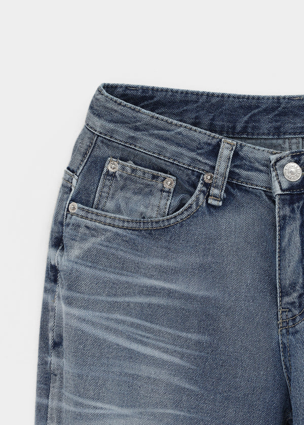 Caliac Washed Damaged Bootcut Denim Pants