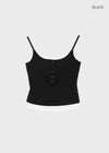 Flobin Button Layered Sleeveless (Built-in Cap)